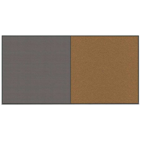 United Visual Products Enclosed Corkboard, 1 Door, 60"x36", 4" Fra, UV3410-WHITE-CORK UV3410-WHITE-CORK